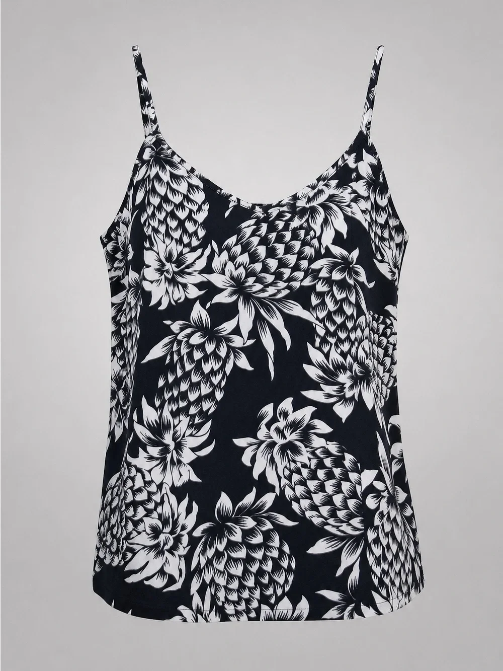 J. Crew Black & White Floral Spaghetti-Strap Cami